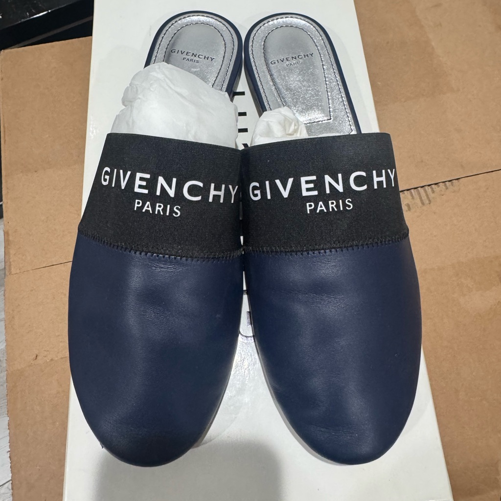 Givenchy Navy Flat Mules